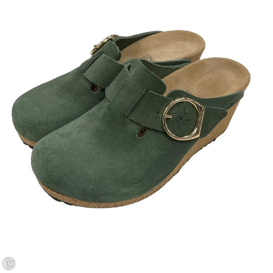 Shoes Heels Wedge By Birkenstock In Green, Size: 6