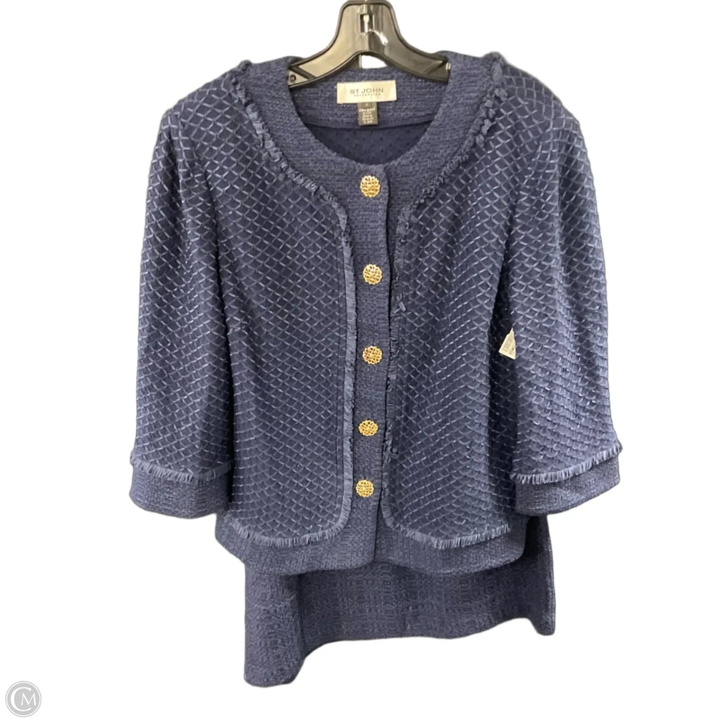 Skirt Suit 2pc By St John Knits In Blue, Size: M