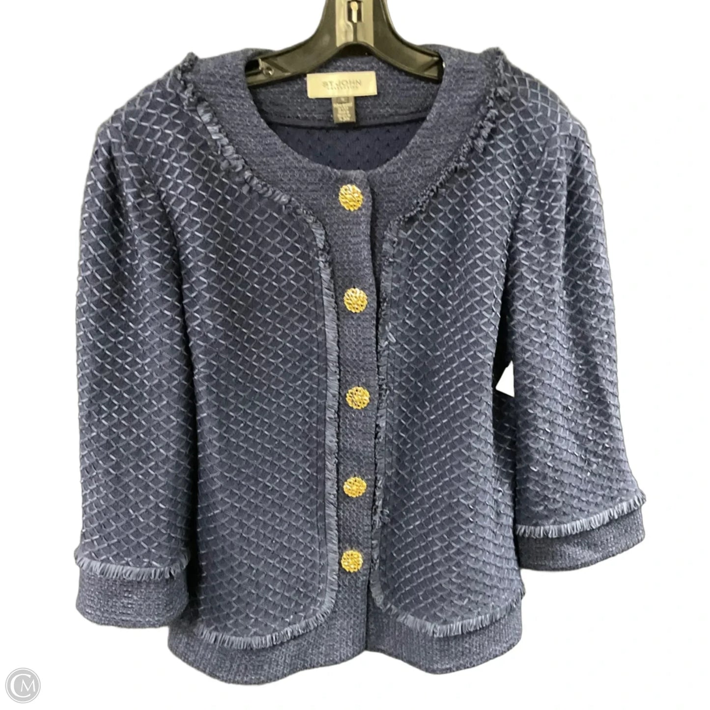 Skirt Suit 2pc By St John Knits In Blue, Size: M