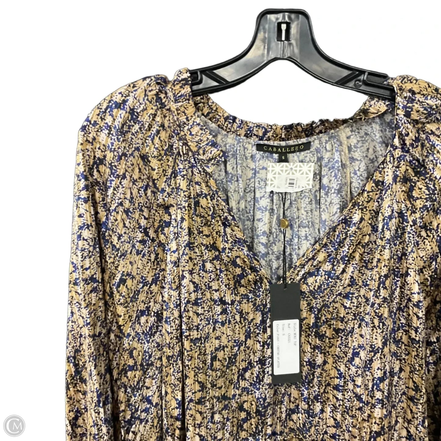 Blouse Long Sleeve By Caballero In Gold, Size: S