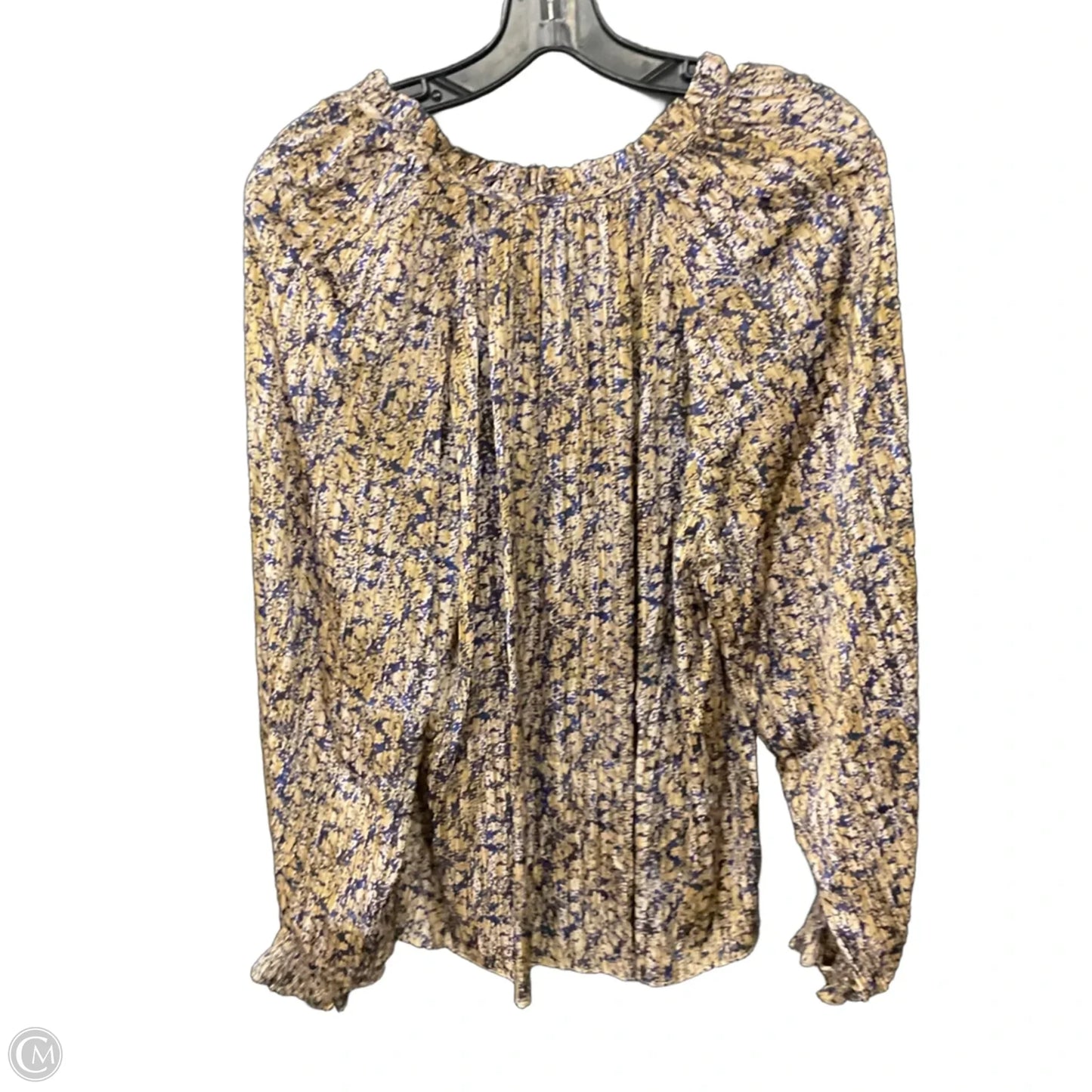 Blouse Long Sleeve By Caballero In Gold, Size: S