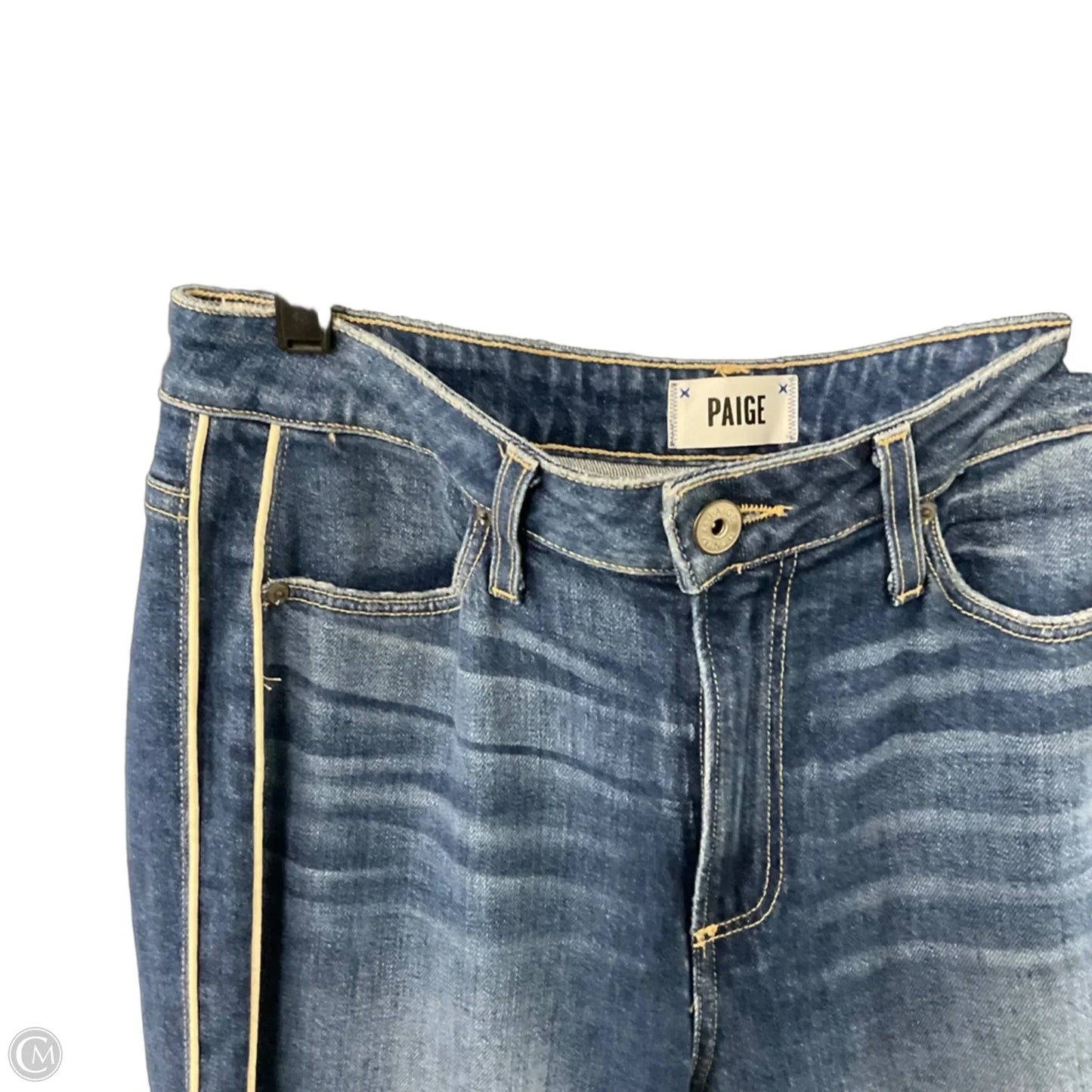 Jeans Straight By Paige In Blue Denim, Size: 10