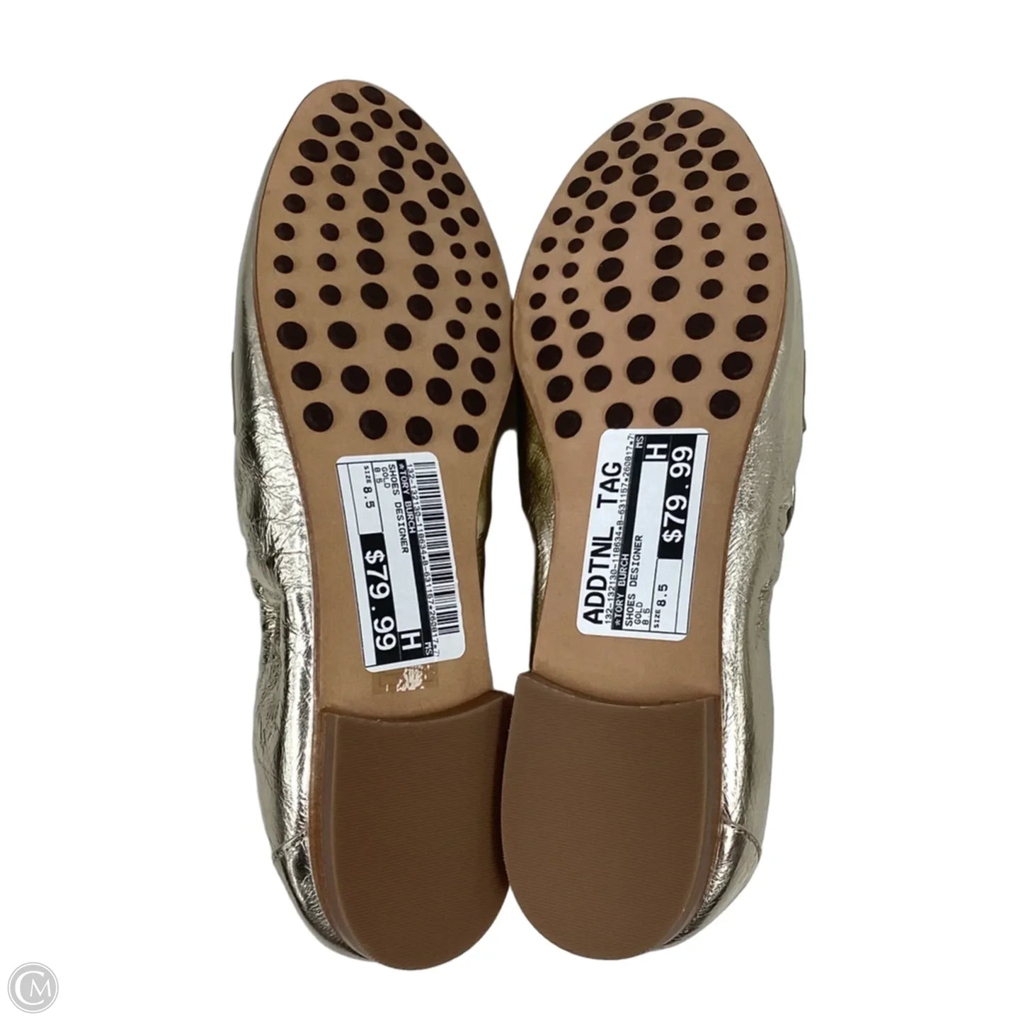 Shoes Designer By Tory Burch In Gold, Size: 8.5