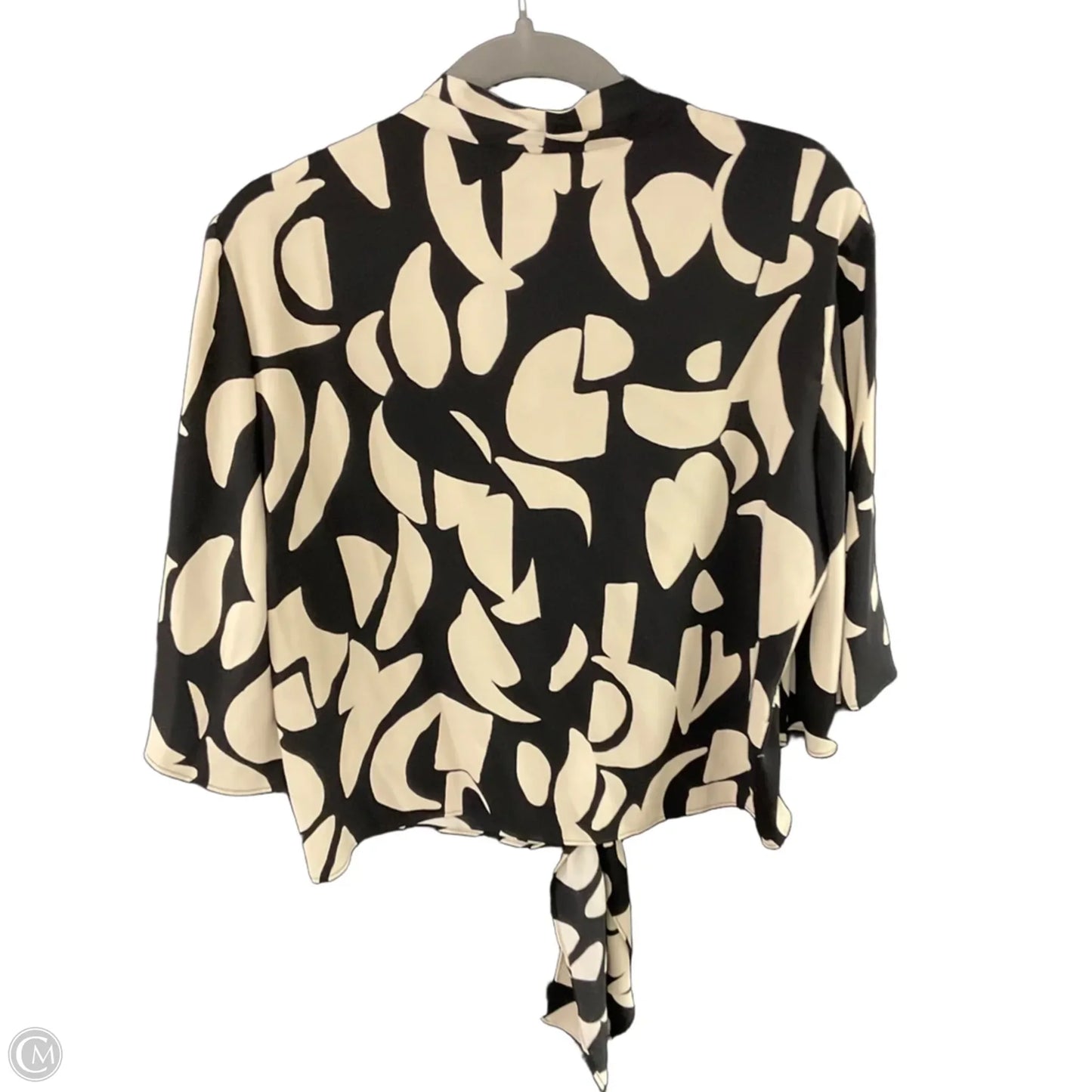 Blouse Short Sleeve By Joseph Ribkoff In Black & Tan, Size: L