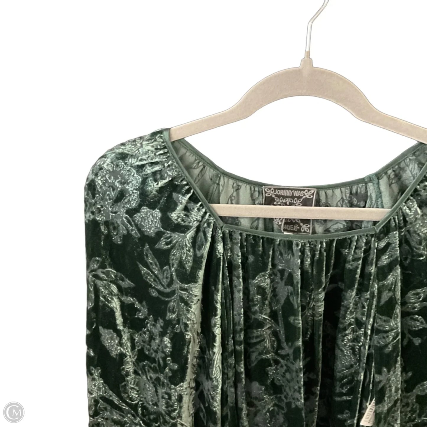 Blouse Long Sleeve By Johnny Was In Green, Size: M