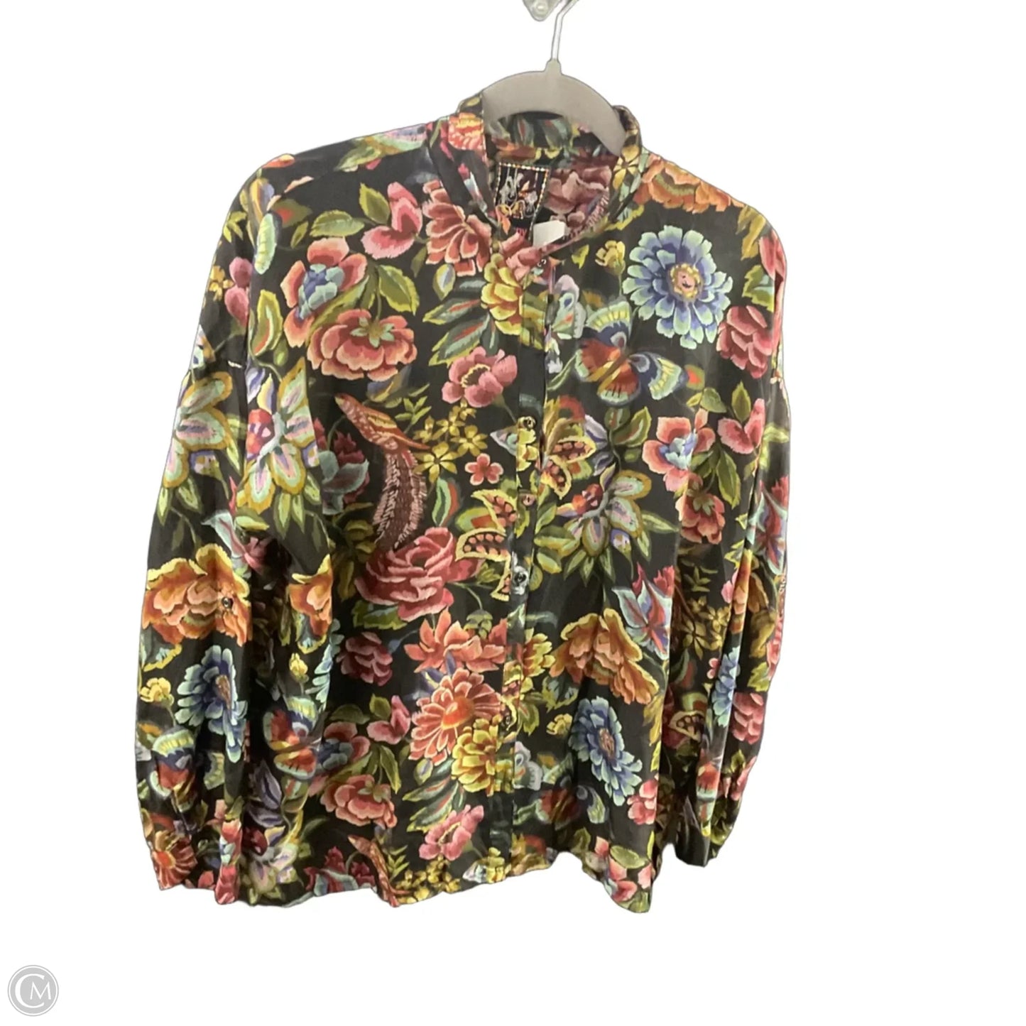 Blouse Long Sleeve By Johnny Was In Black, Size: S