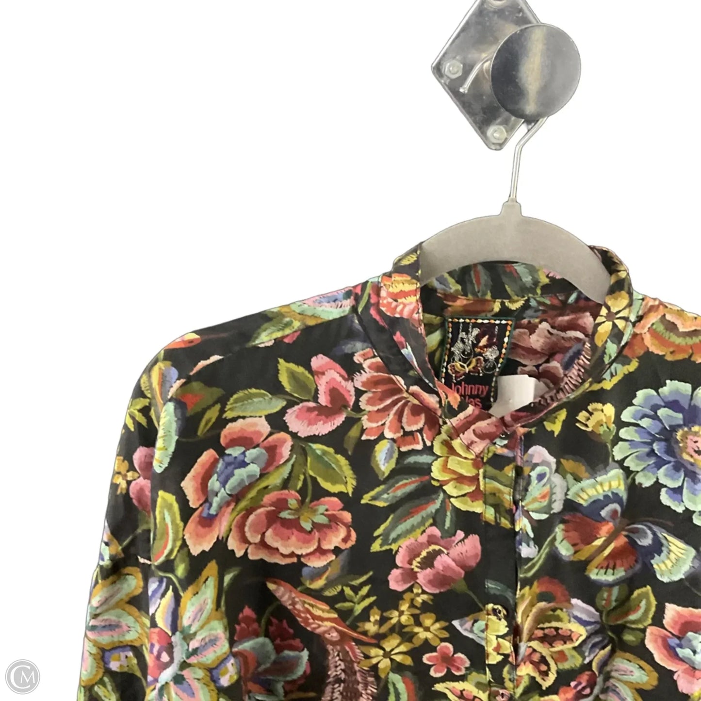 Blouse Long Sleeve By Johnny Was In Black, Size: S