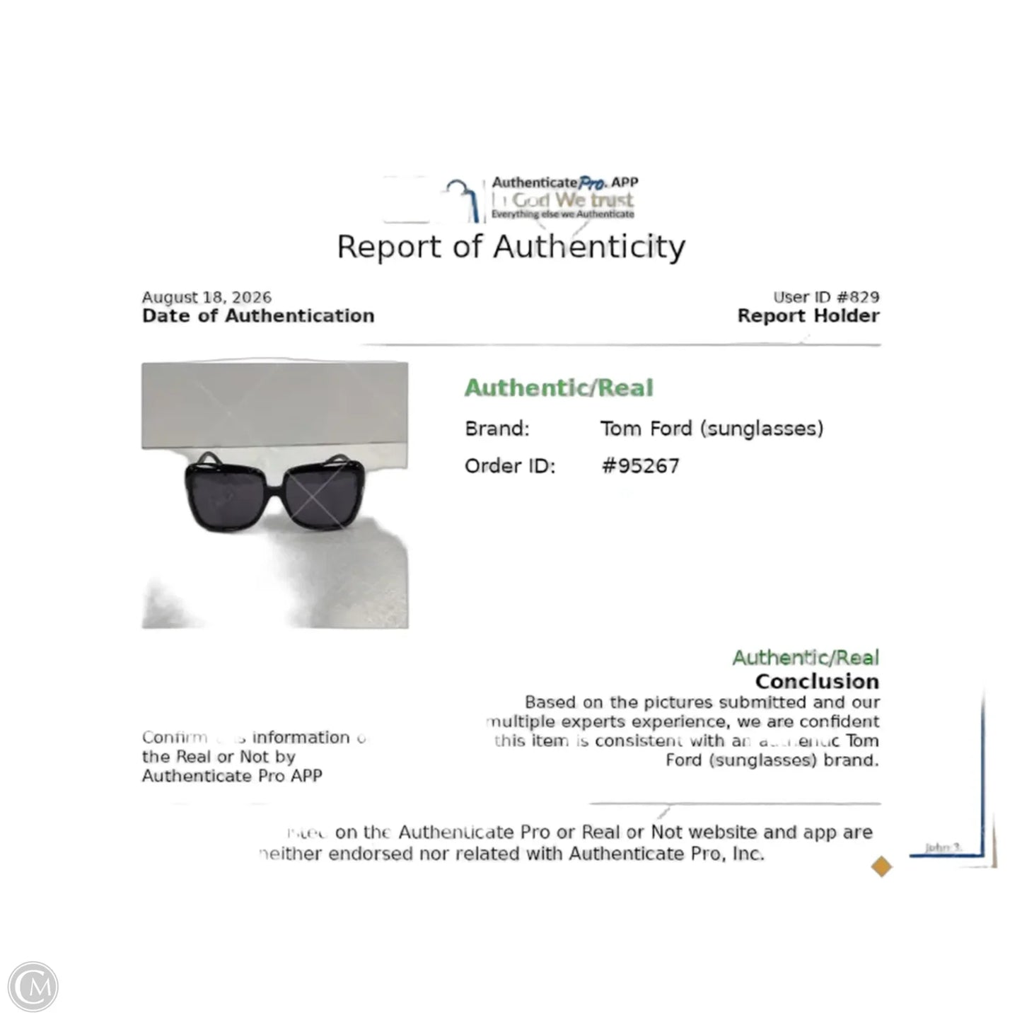 Sunglasses Luxury Designer By Tom Ford