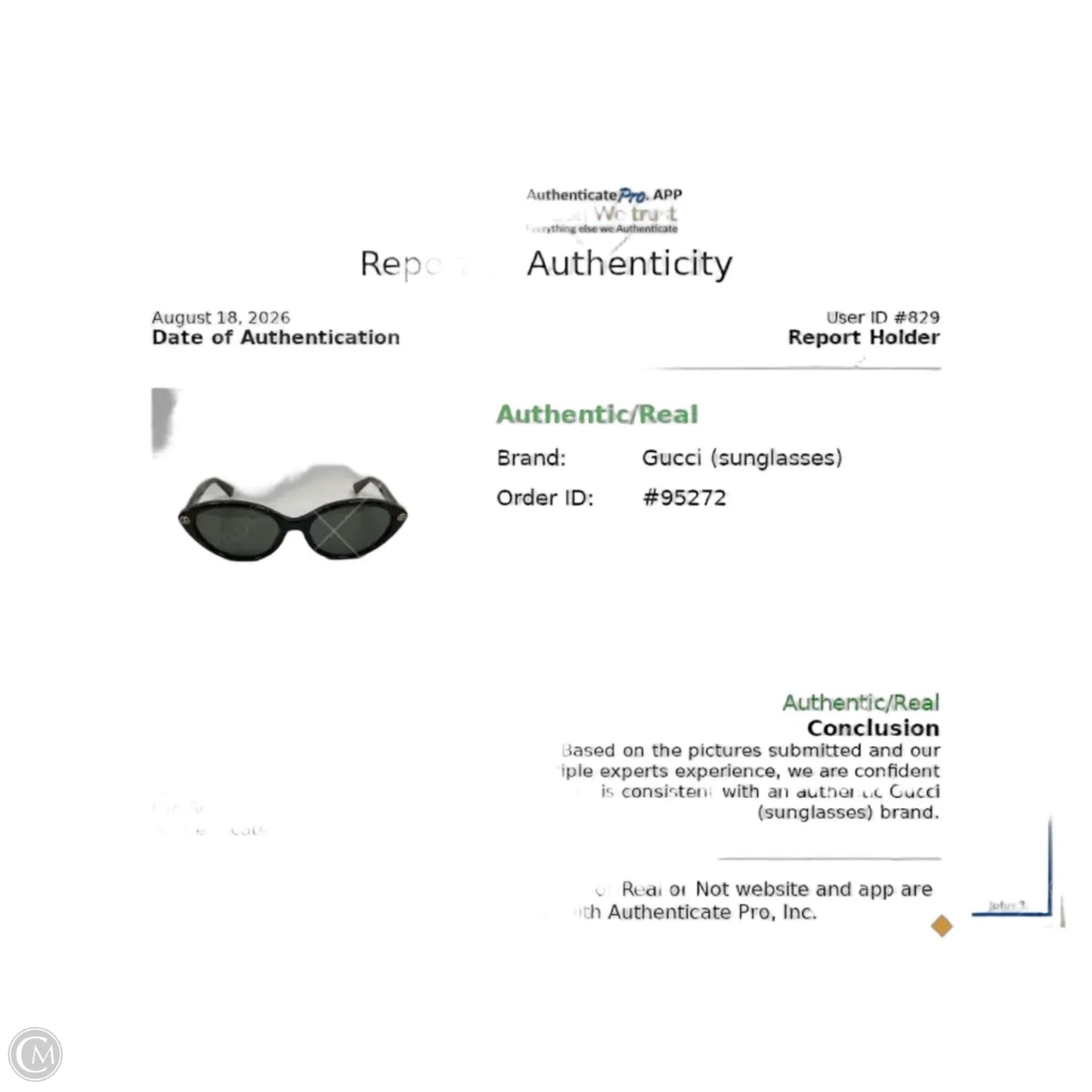 Sunglasses Luxury Designer By Gucci
