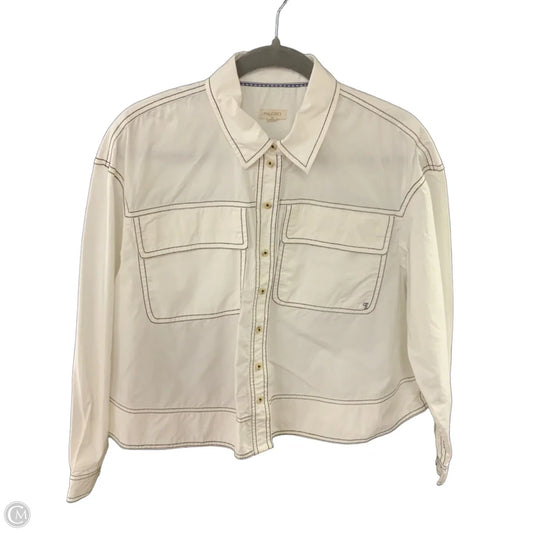 Blouse Long Sleeve By Pilcro In White, Size: Xs