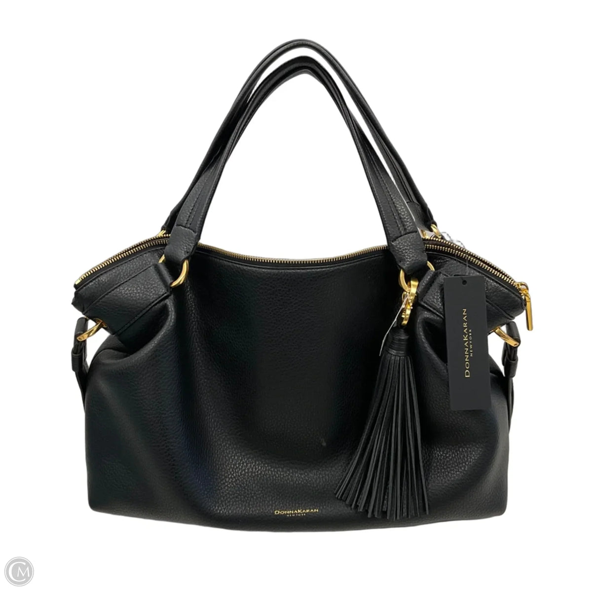 Handbag Leather By Donna Karan, Size: Large