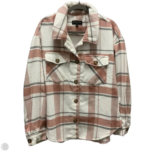 Jacket Shirt By Love Tree In Pink, Size: L