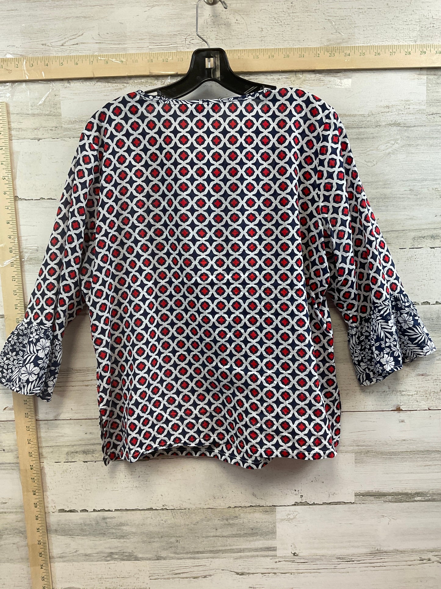 Blue & Red Top 3/4 Sleeve Tommy Bahama, Size S