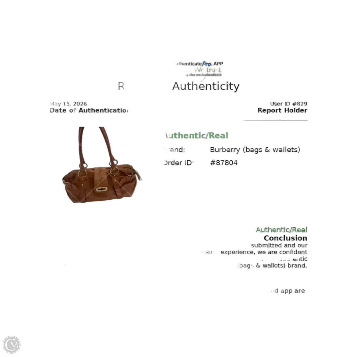 Handbag Luxury Designer By Burberry, Size: Medium