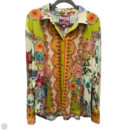Blouse Long Sleeve By Johnny Was In Green, Size: Xl