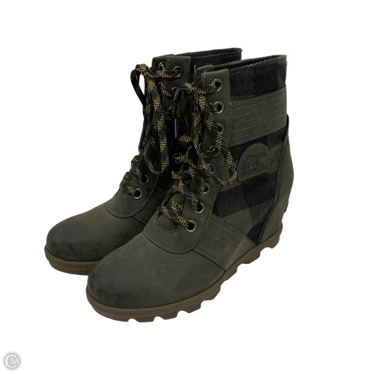 Boots Ankle Heels By Sorel In Green, Size: 9.5