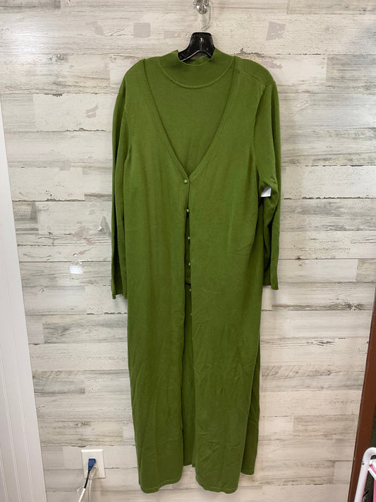 Sweater 2pc By Jessica London In Green, Size: 2x / 3x