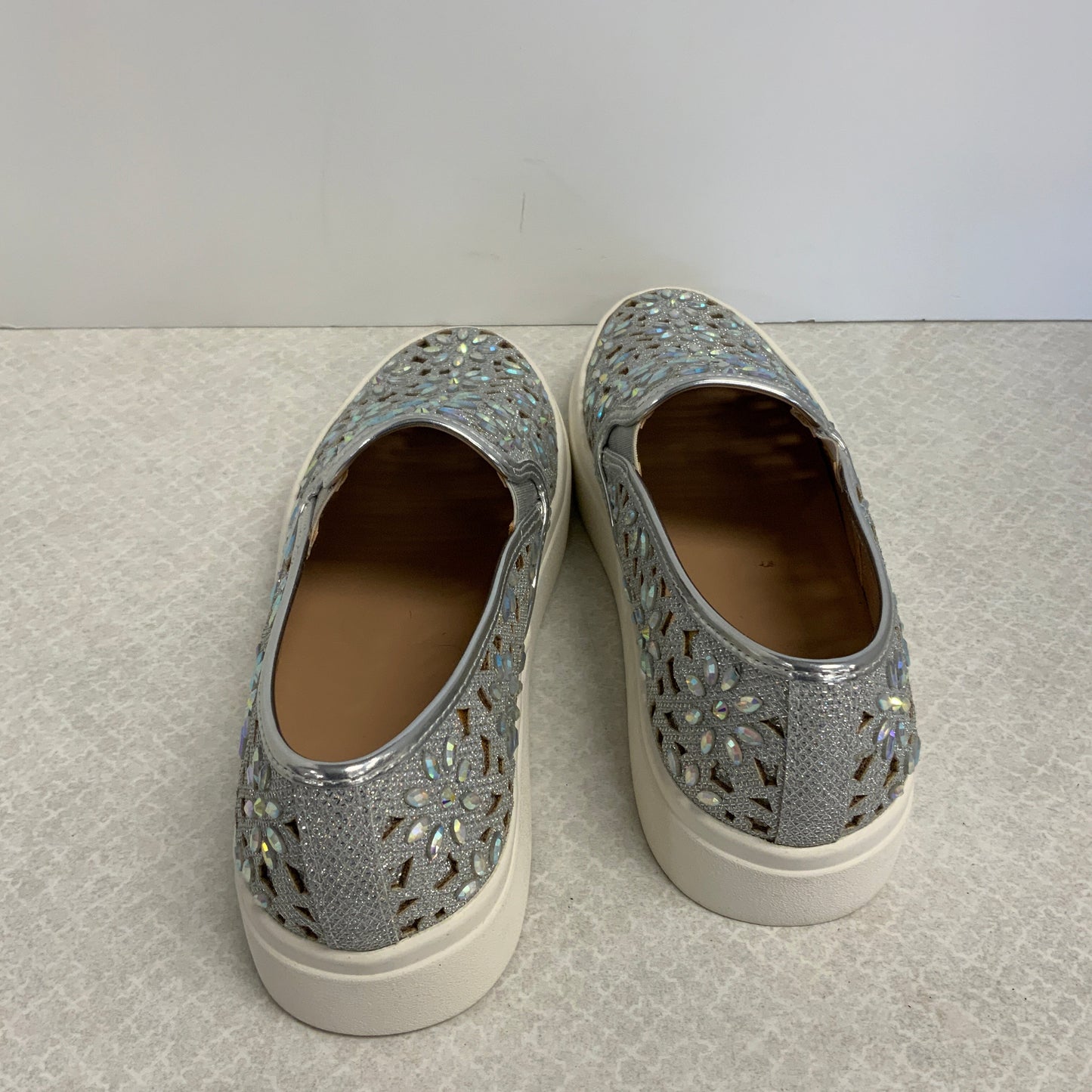 Silver Shoes Sneakers Inc, Size 8.5