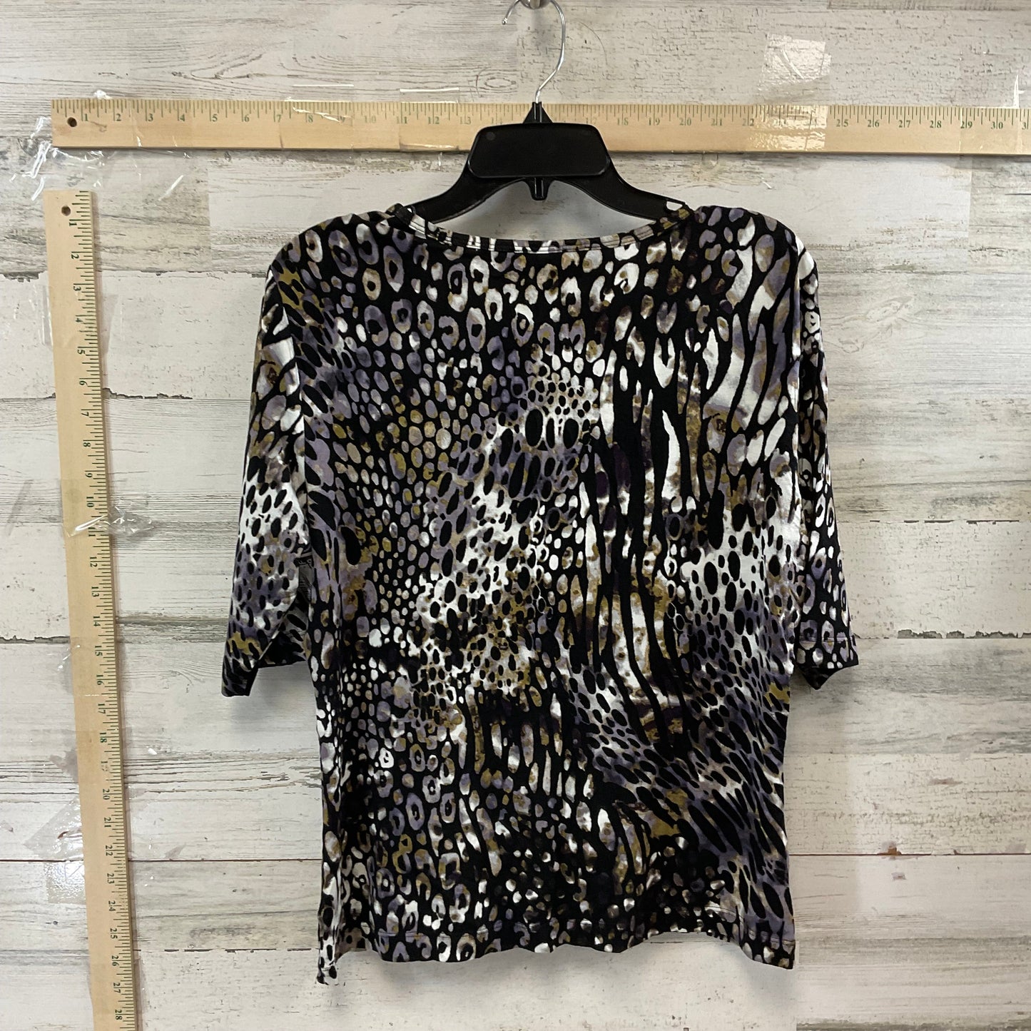 Black & White Top Short Sleeve St John Collection, Size L