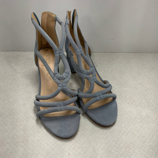 Blue Sandals Heels Block Sole Society, Size 9.5