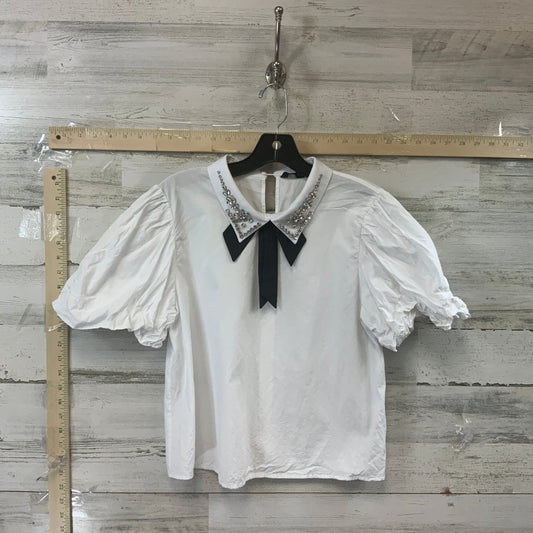 White Top Short Sleeve Zara, Size M