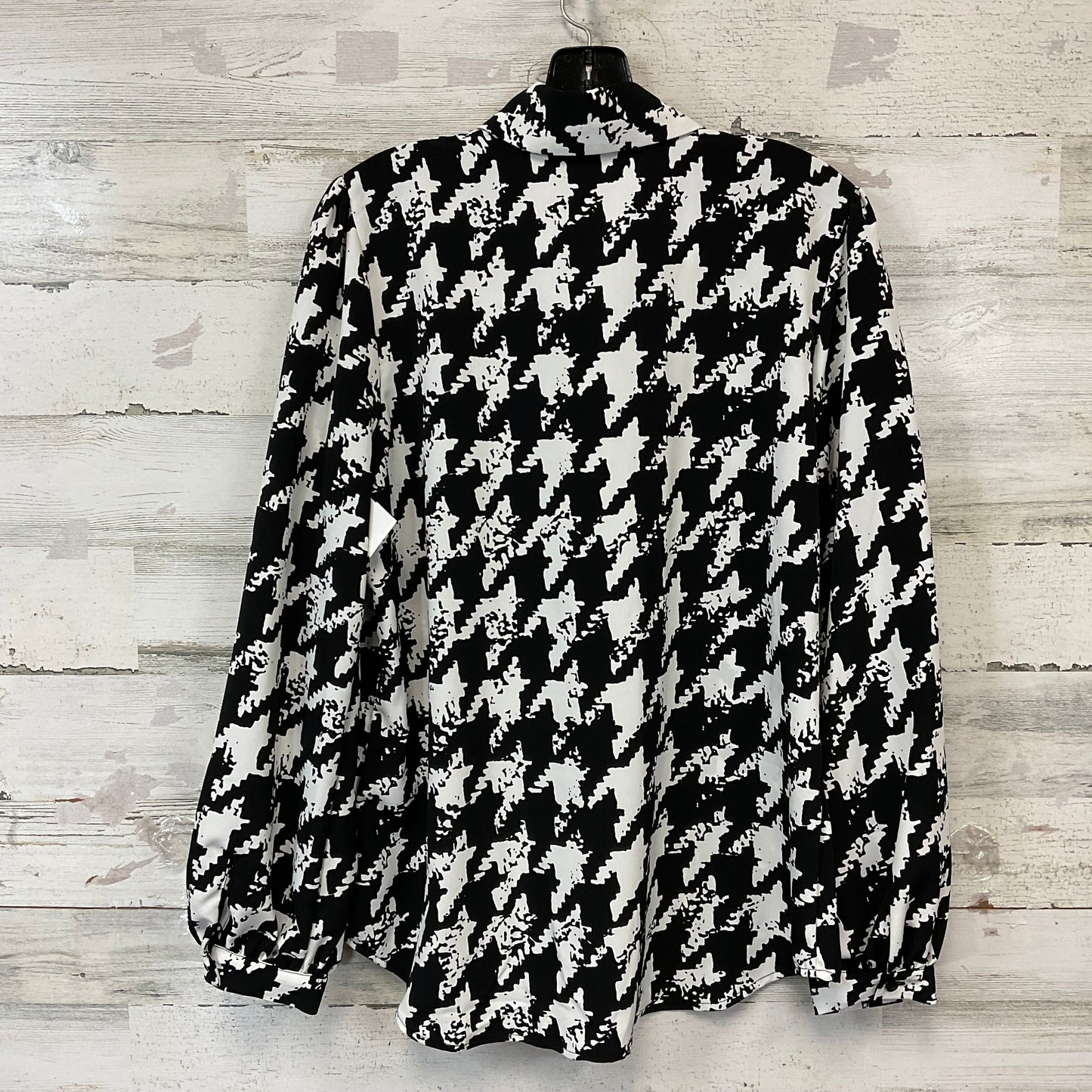 Blouse Long Sleeve By Karl Lagerfeld In Black & White, Size: M