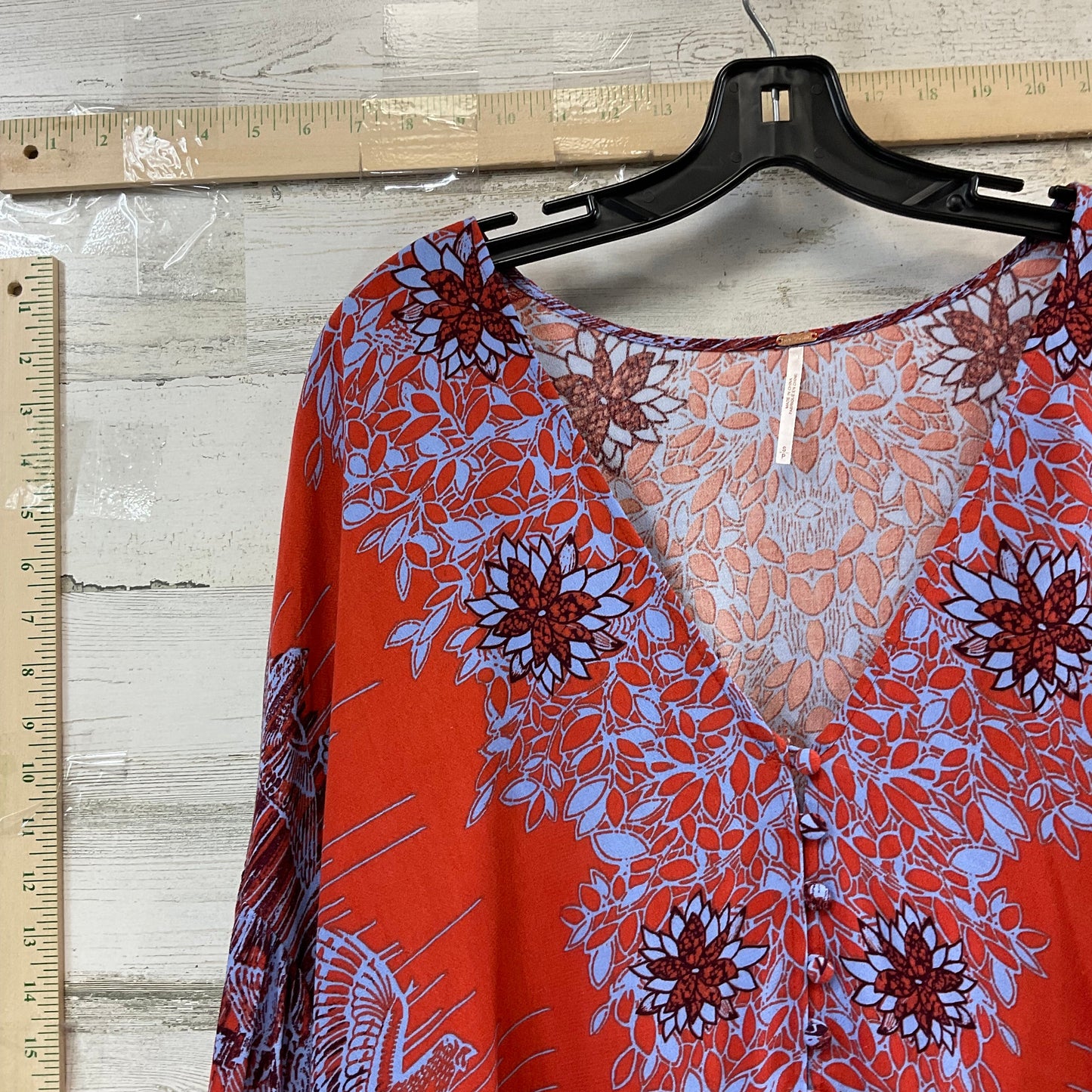 Orange Top Long Sleeve Free People, Size S