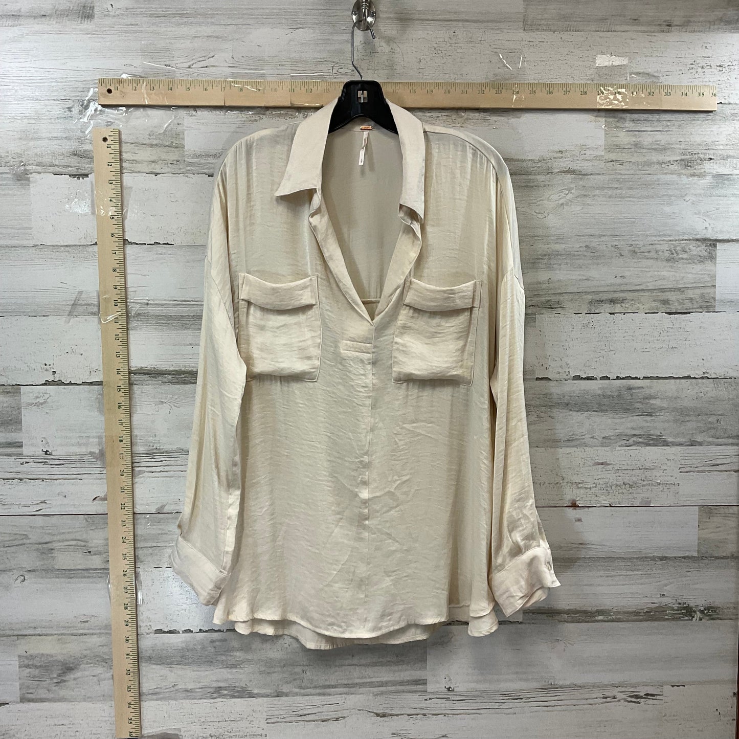 Cream Top Long Sleeve Free People, Size S