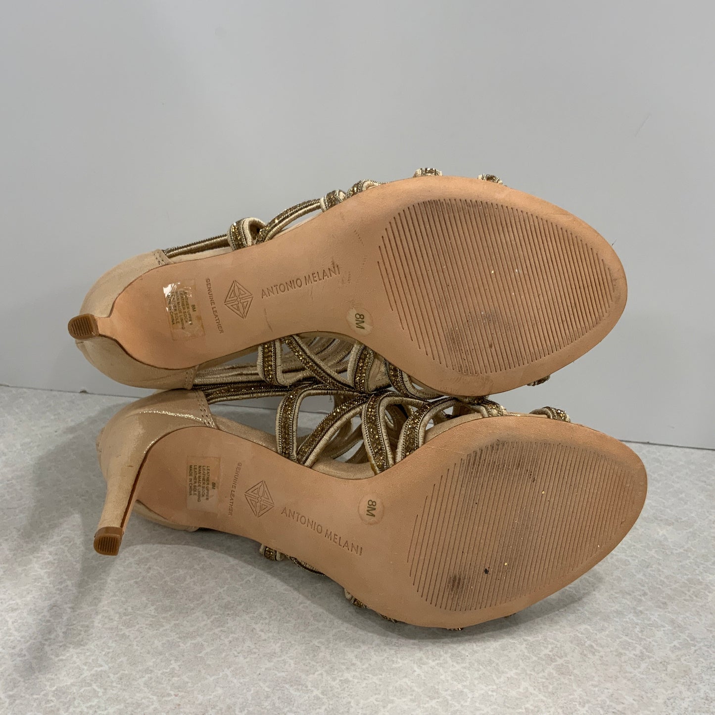 Gold Shoes Heels Stiletto Antonio Melani, Size 8