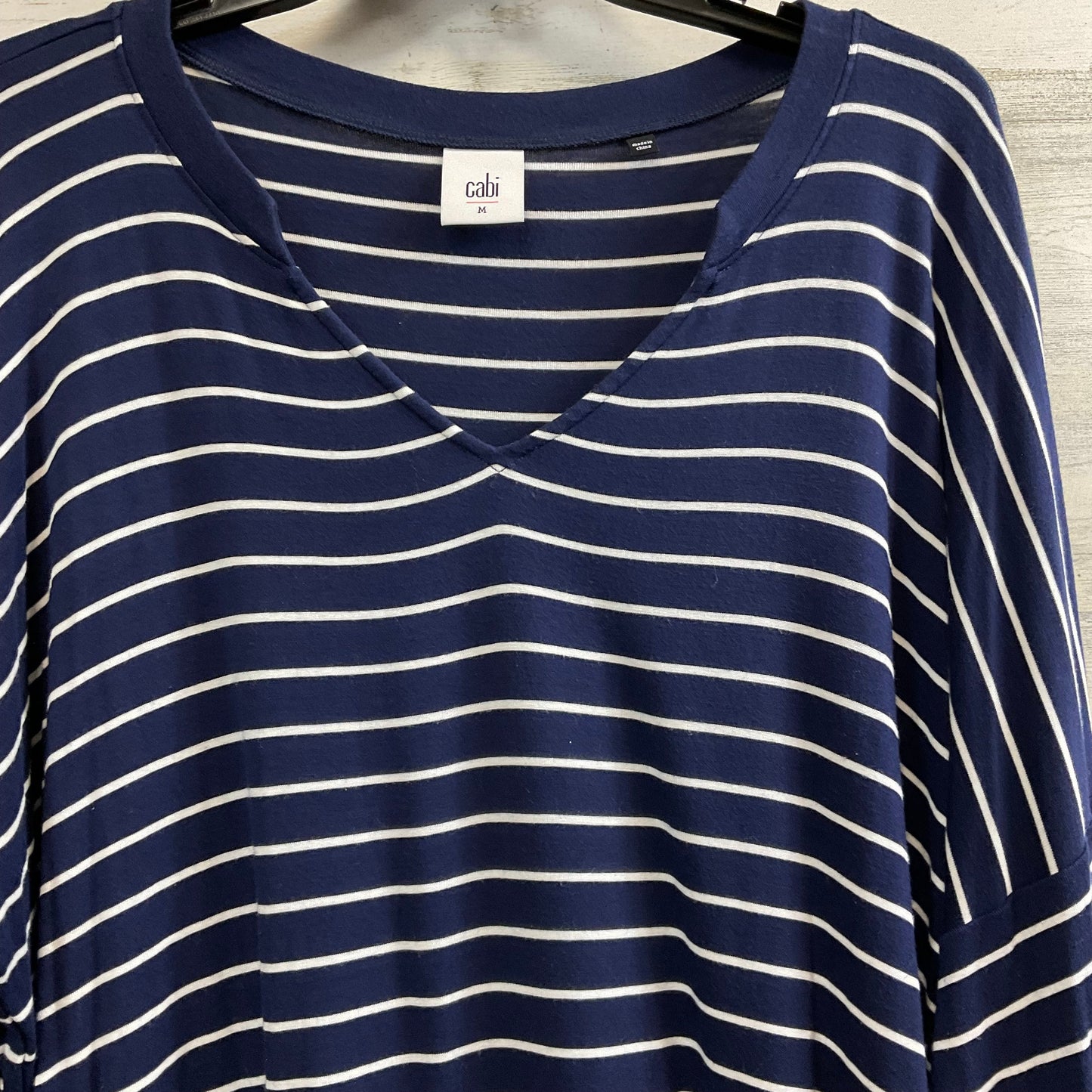 Blue & White Top Long Sleeve Basic Cabi, Size M