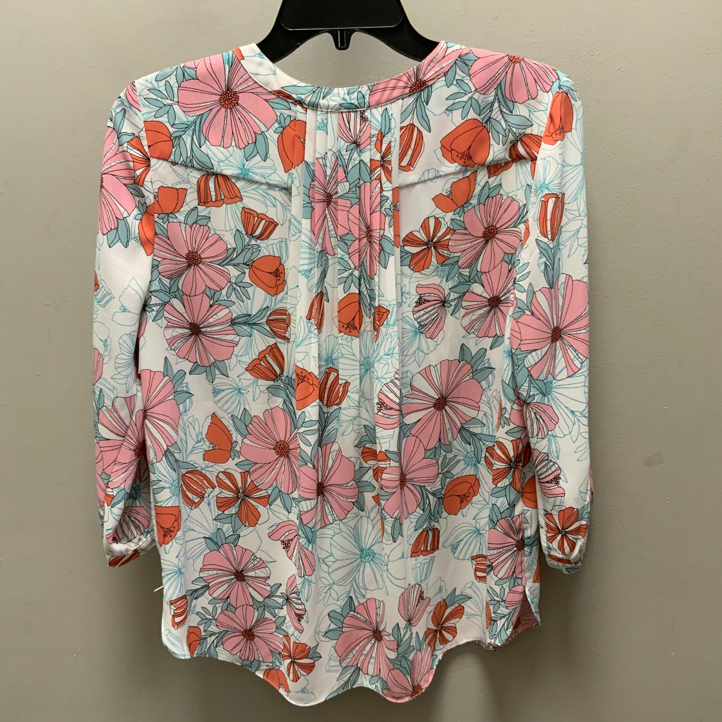 Top 3/4 Sleeve By Not Your Daughters Jeans In Blue & Pink, Size: Petite   S