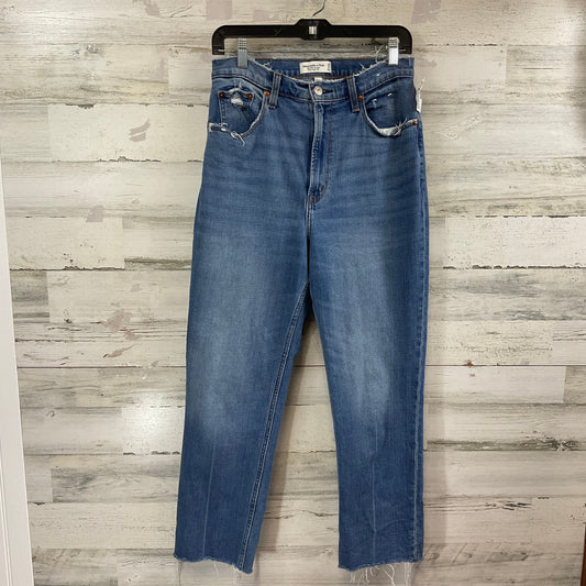 Jeans Straight By Abercrombie And Fitch In Blue Denim, Size: 10