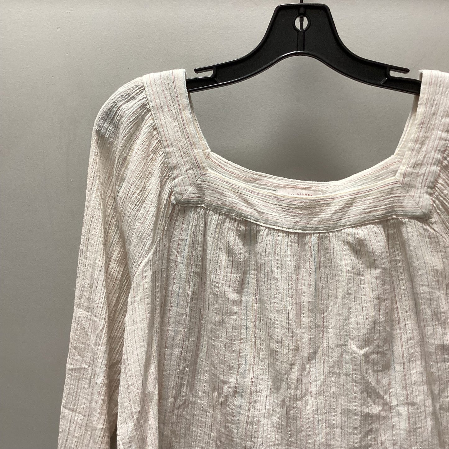 Top Long Sleeve By Lc Lauren Conrad In Cream, Size: Xl