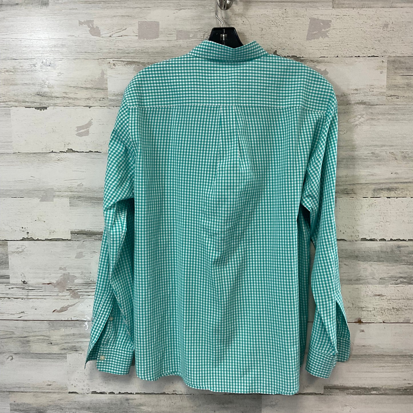 Blouse Long Sleeve By Vineyard Vines In Green & White, Size: M