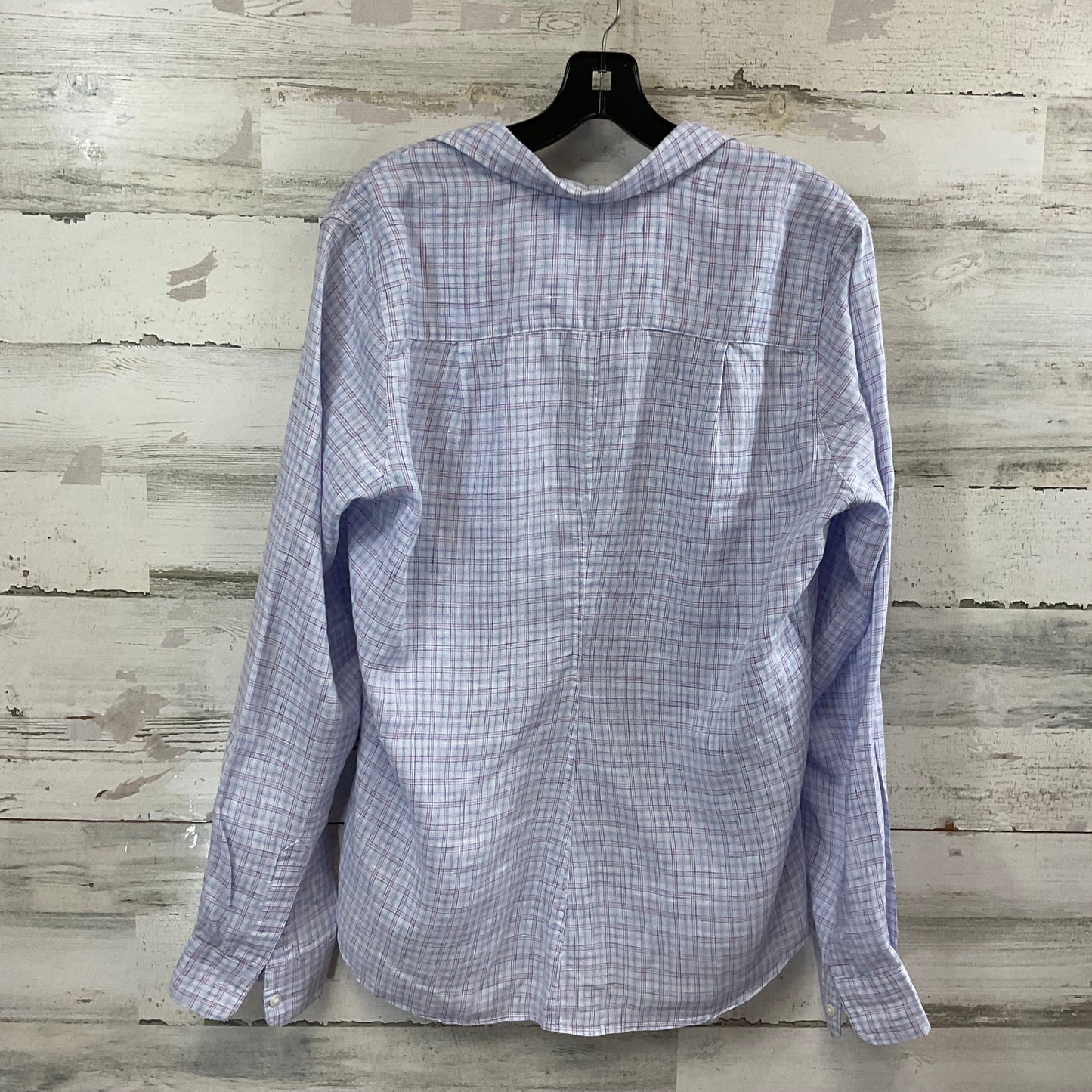 Blouse Long Sleeve By Frank And Eileen In Blue & Pink, Size: L