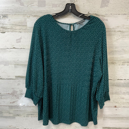 Top Long Sleeve By Adrianna Papell In Green, Size: 1x