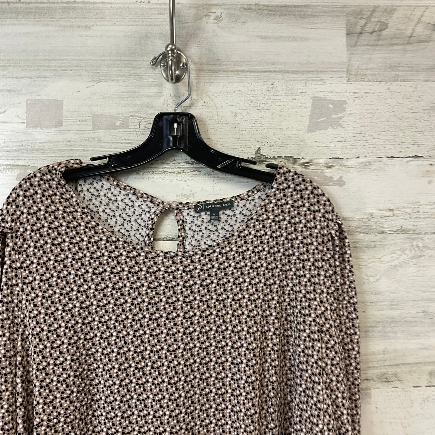 Top Long Sleeve By Adrianna Papell In Brown, Size: 1x