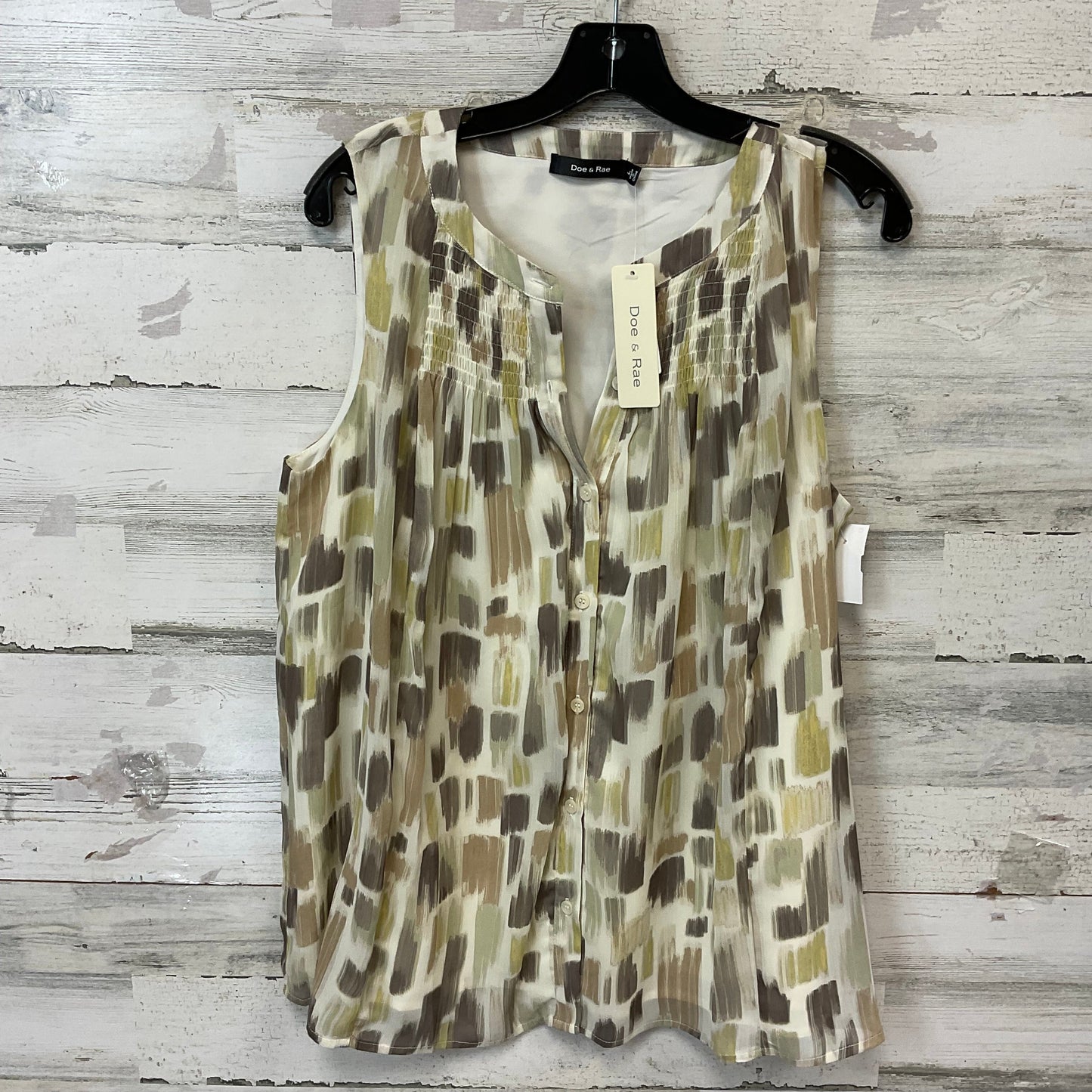 Top Sleeveless By Doe & Rae In Brown, Size: L