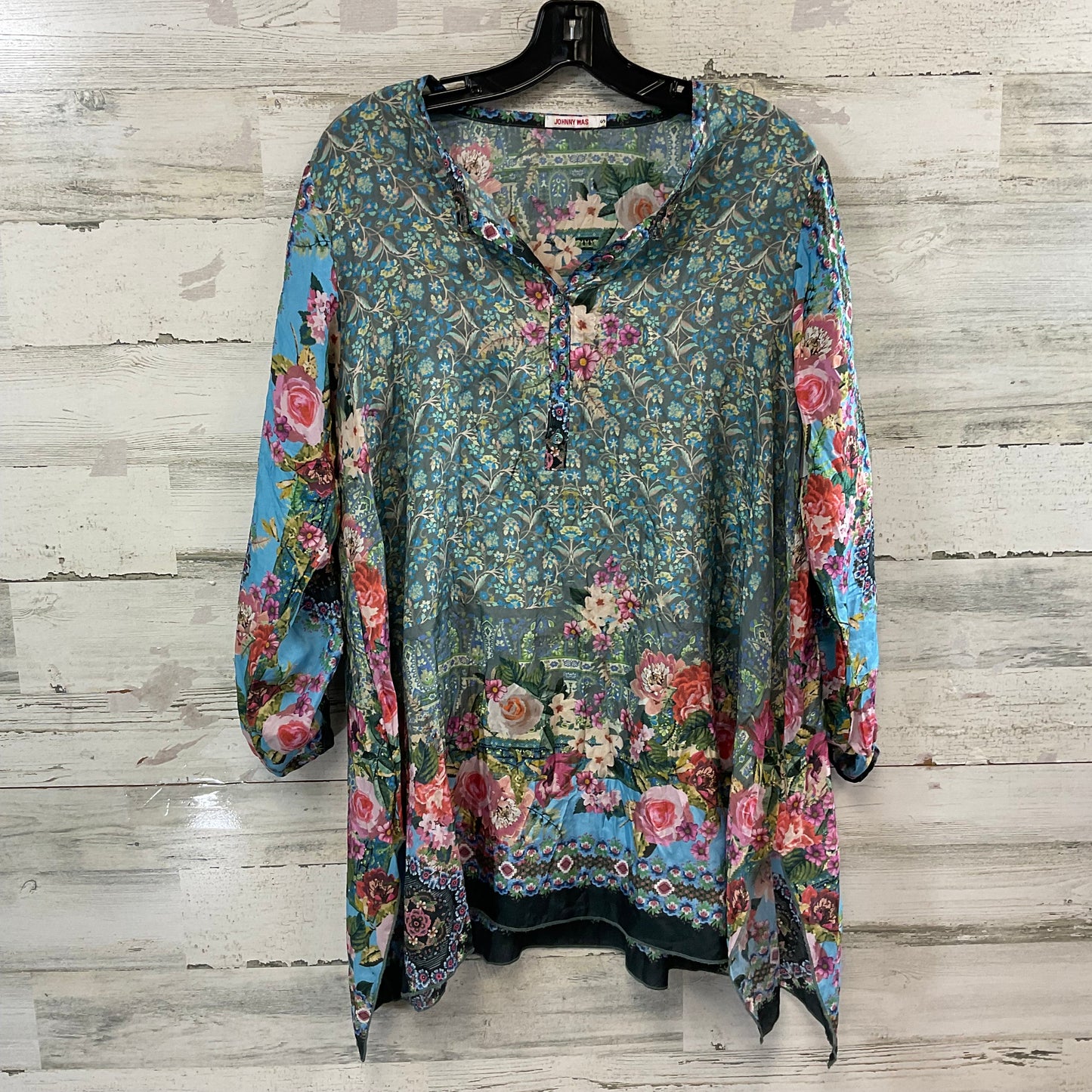 Top Long Sleeve By Johnny Was In Blue & Green, Size: S