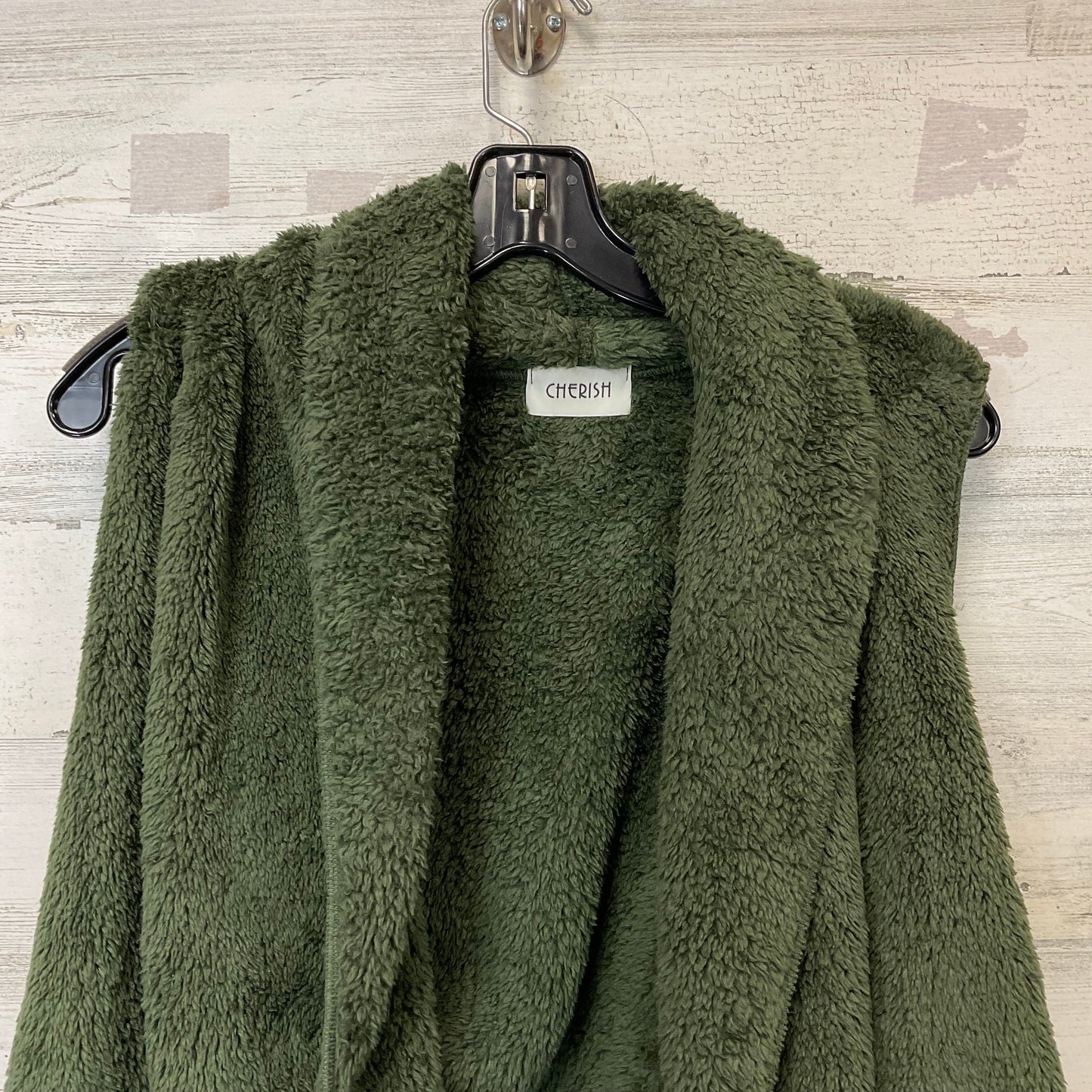 Vest Faux Fur & Sherpa By Cherish In Green, Size: M