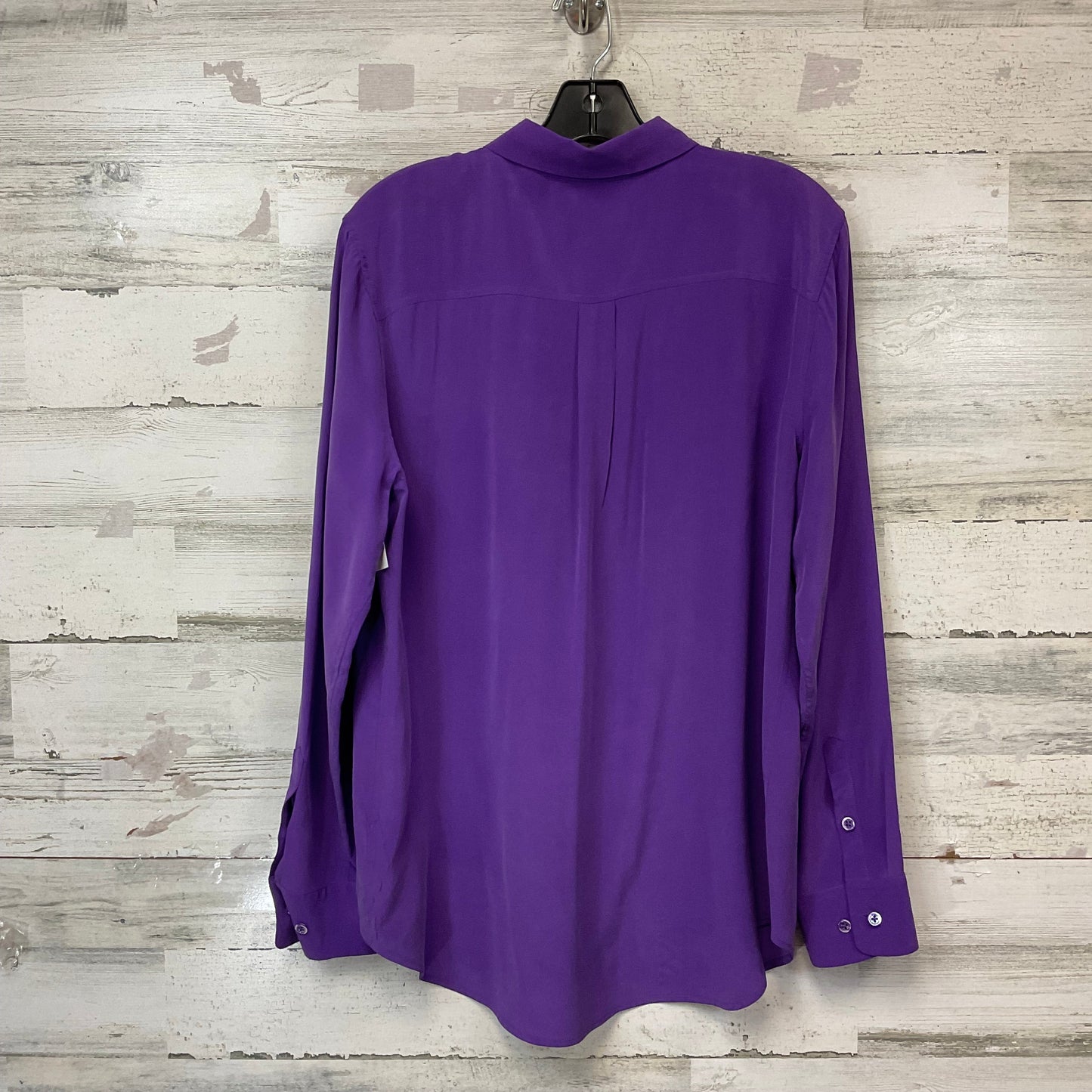 Blouse Long Sleeve By Equipment In Purple, Size: Xl