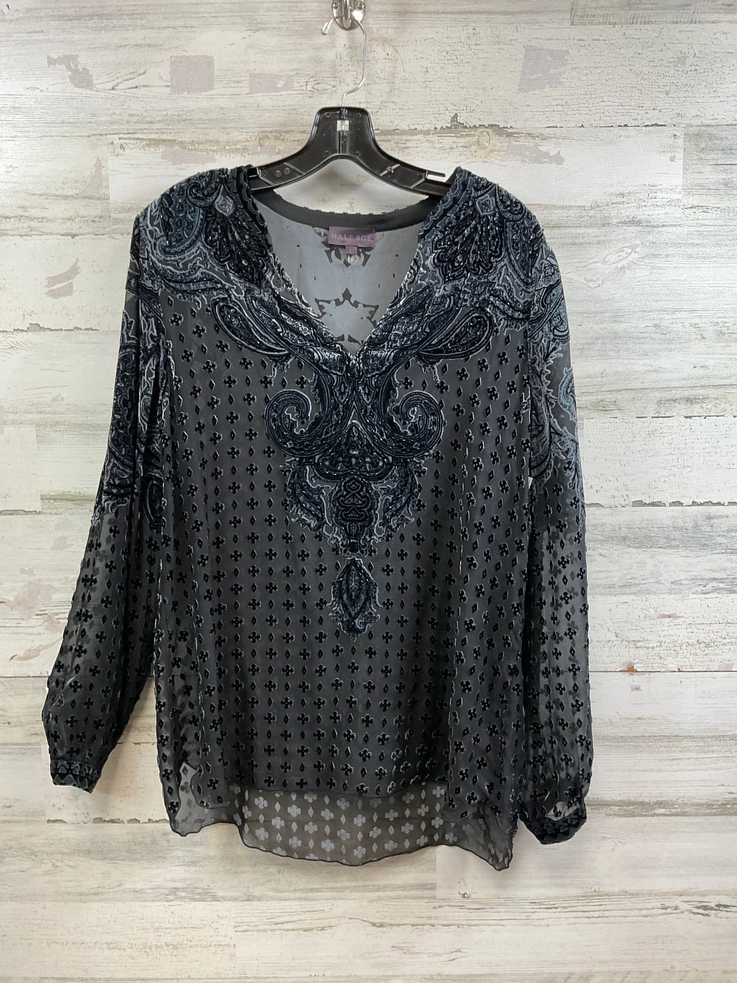 Top Long Sleeve By Hale Bob In Black, Size: L