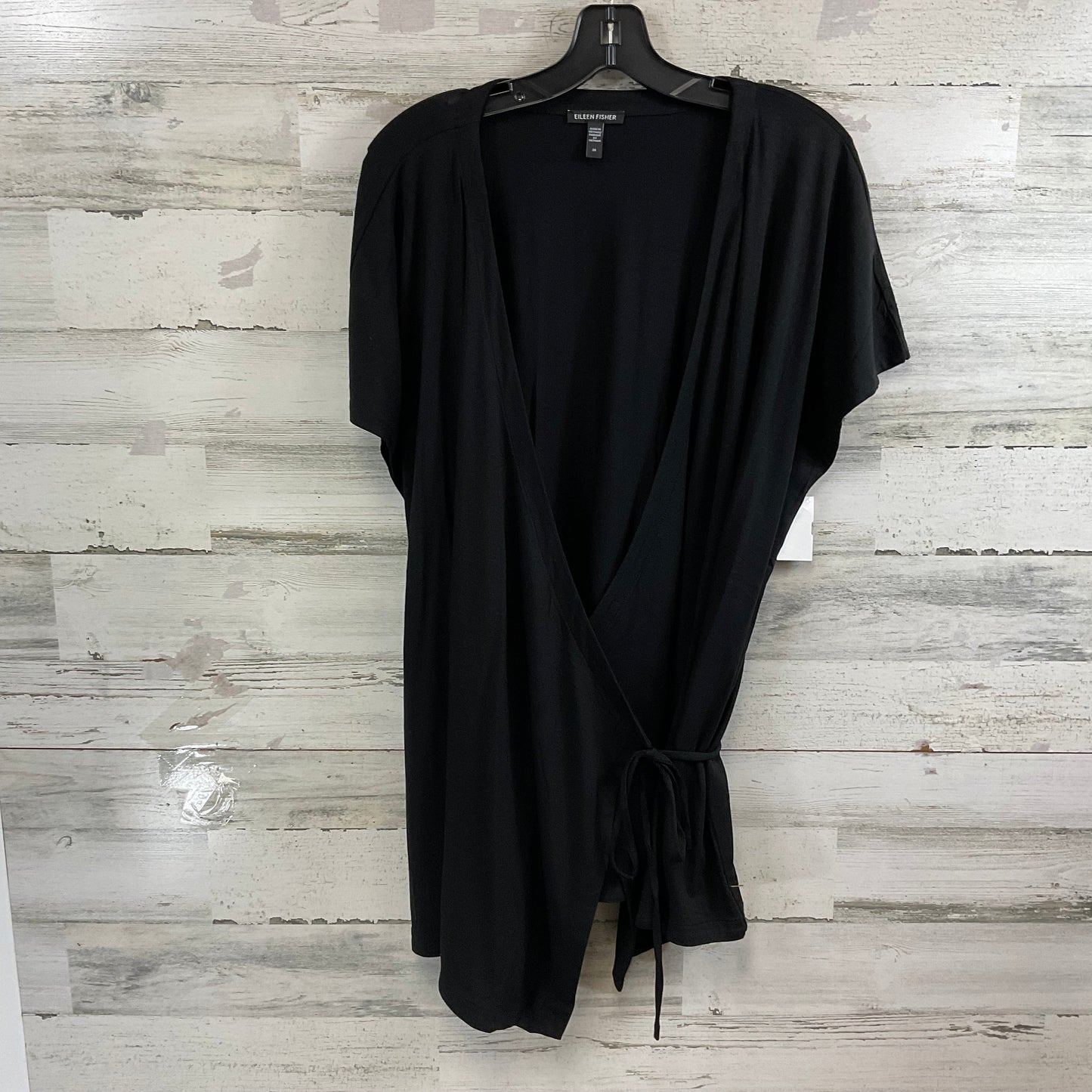 Top Short Sleeve By Eileen Fisher In Black, Size: 2x