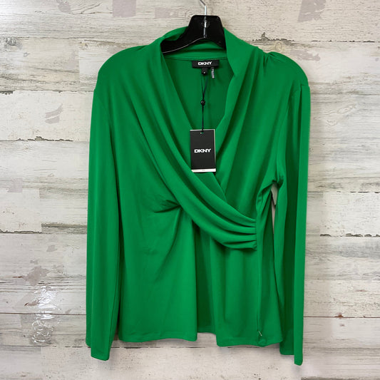 Top Long Sleeve By Dkny In Green, Size: M