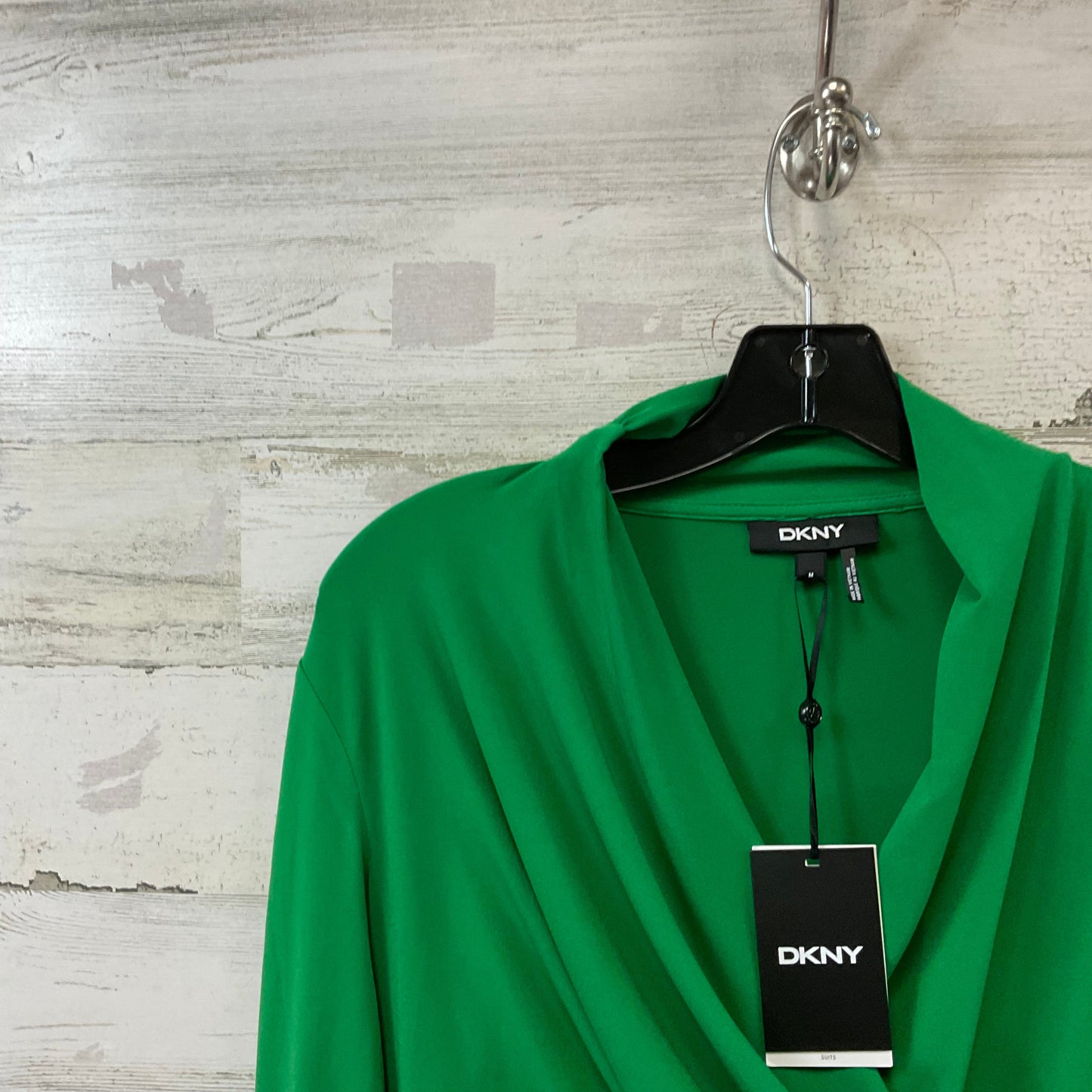 Top Long Sleeve By Dkny In Green, Size: M