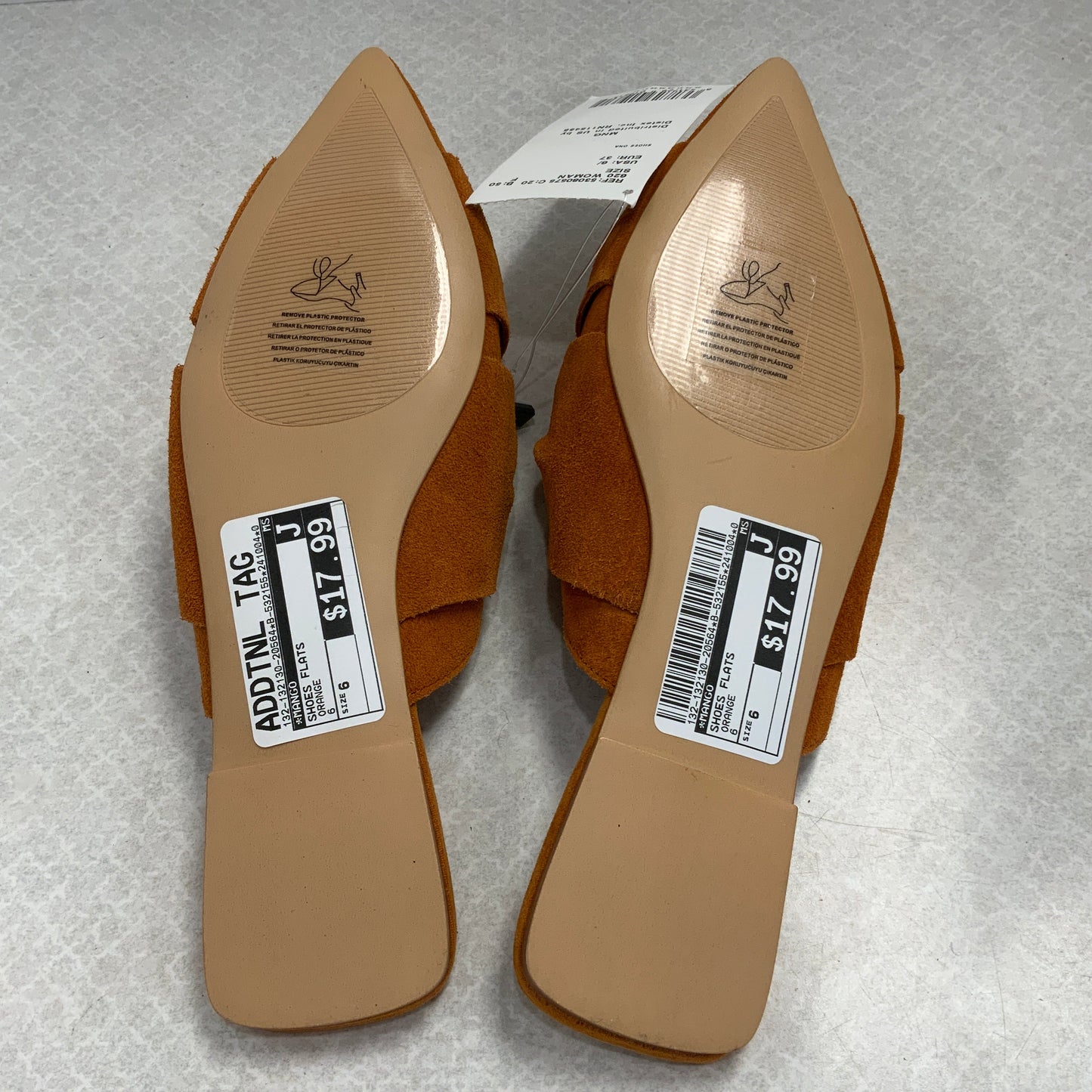 Shoes Flats By Mango In Orange, Size: 6