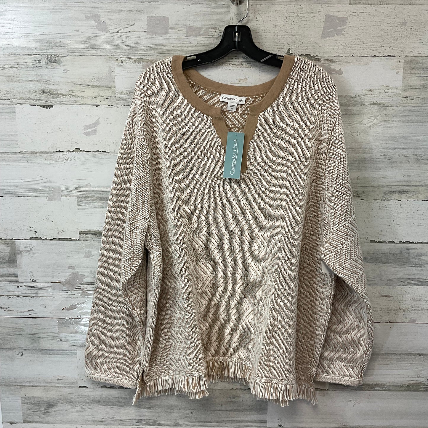 Sweater By Coldwater Creek In Brown, Size: 3x