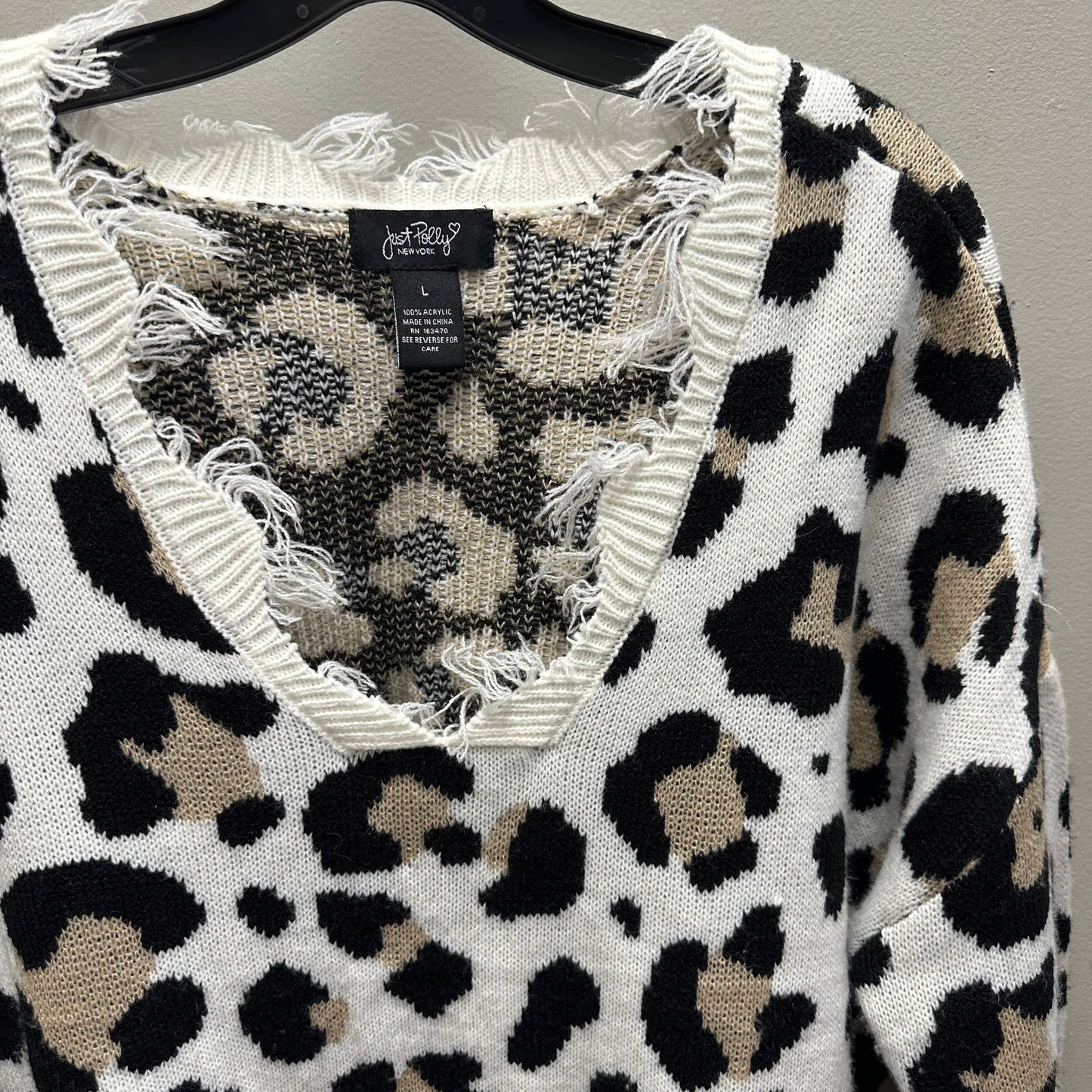 Sweater By JUST POLLY In Animal Print, Size: L