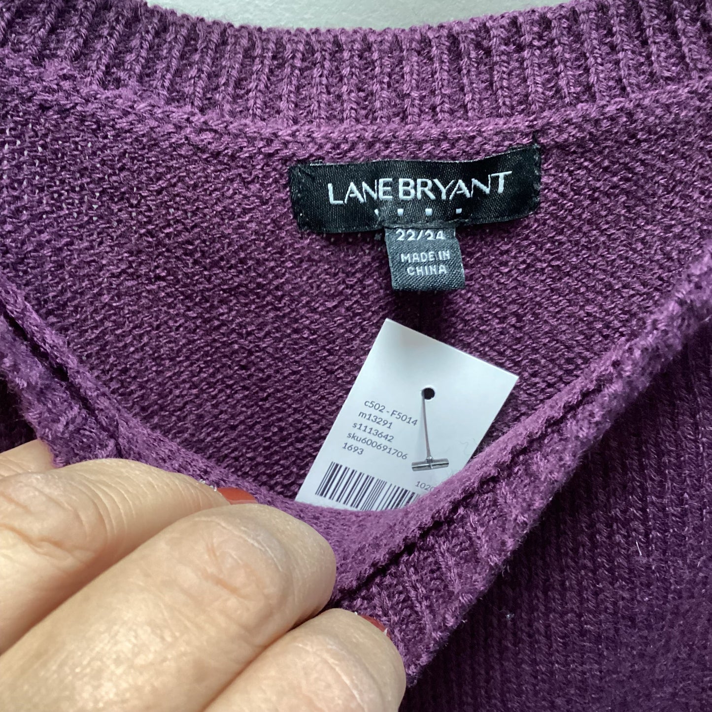 Sweater By Lane Bryant In Purple, Size: 3x