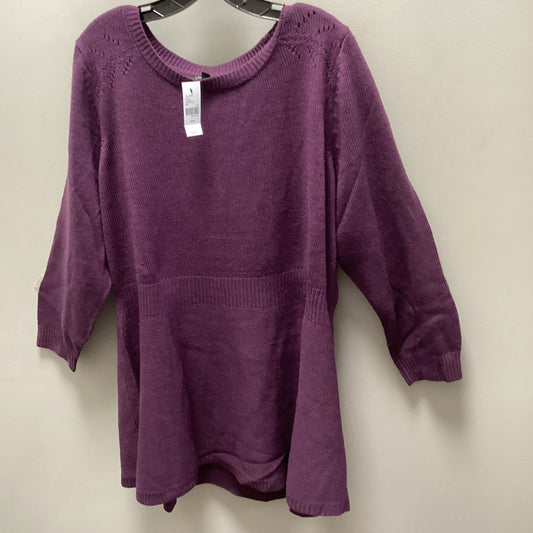 Sweater By Lane Bryant In Purple, Size: 3x